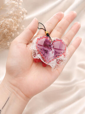 MM002 Memorabilia Keychain - Personalizeable [Pixel Heart Cat]